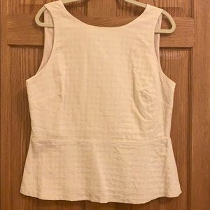 Banana Republic cream sleeveless peplum top